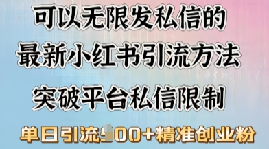 最新“摆烂式”引流打法，小红书私信引流，单天引流100+-初橙资源网