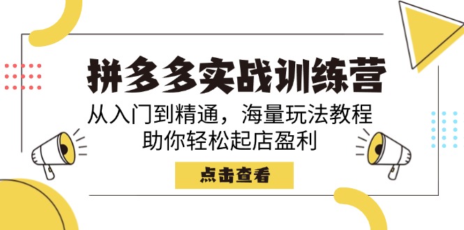(14392期)拼多多实战训练营,从入门到精通,海量玩法教程,助你轻松起店盈利-初橙资源网