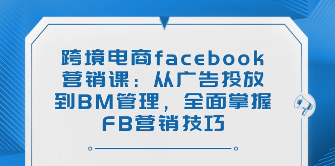 （14314期）跨境电商facebook营销课：从广告投放到BM管理，全面掌握FB营销技巧-初橙资源网
