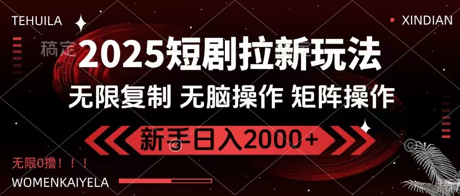 （14429期）2025短剧拉新玩法，无需注册登录，无限0撸，无脑批量操作日入2000+-初橙资源网