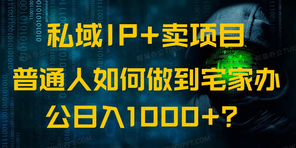 (14400期)私域IP+卖项目,普通人如何做到宅家办公实现日入1000+-初橙资源网