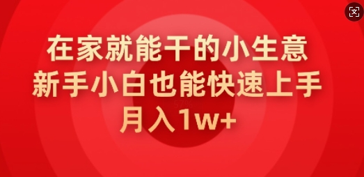 在家就能干的小生意，新手小白也能快速上手，月入1w-初橙资源网