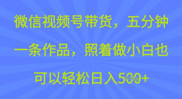 微信视频号带货，五分钟一条作品，照着做小白也可以轻松日入5张-初橙资源网