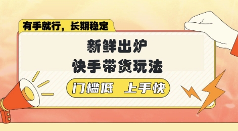 新鲜出炉的快手带货玩法，无需繁琐操作，轻松月收入1w【揭秘】-初橙资源网
