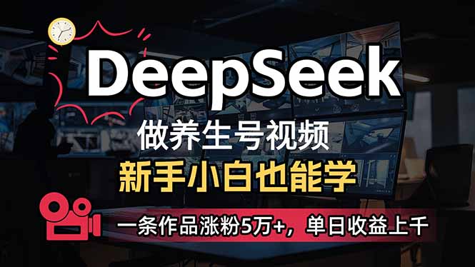 （14270期）小白用DeepSeek做养生号，一条作品涨粉5万+，单日收益上千-初橙资源网