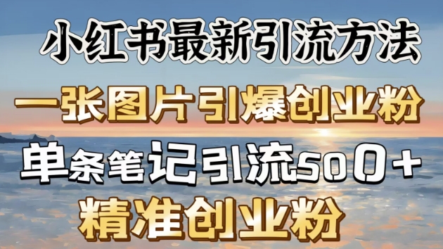 小红书最新引流方法，一张图片引爆创业粉-初橙资源网