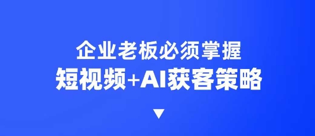 企业短视频AI获客霸屏流量课，6步短视频+AI突围法，3大霸屏抢客策略-初橙资源网