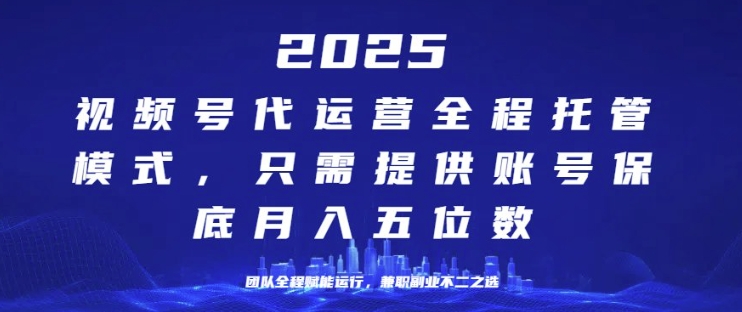 25年视频号全程代运营模式，只需提供账号，团队全程赋能，稳定月入过W【揭秘】-初橙资源网