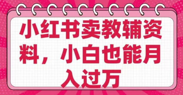 小红书卖教辅资料，0 成本，纯利润，售后成本极低，小白也能月入过W-初橙资源网