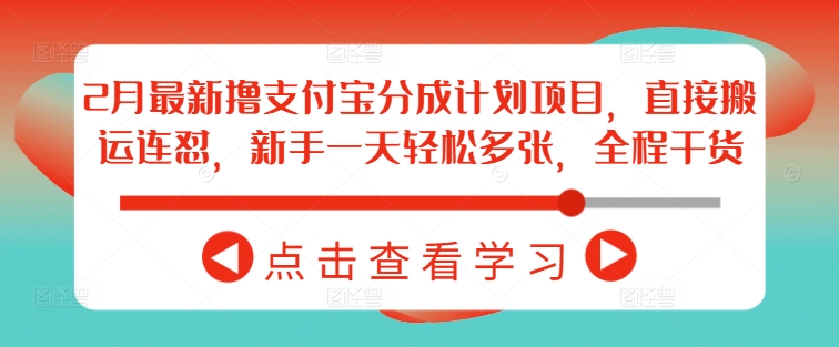 2月最新撸支付宝分成计划项目，直接搬运连怼，新手一天轻松多张，全程干货-初橙资源网